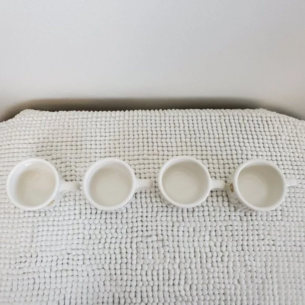 Vintage 50's Homer Laughlin Starburst 4 Mug Set